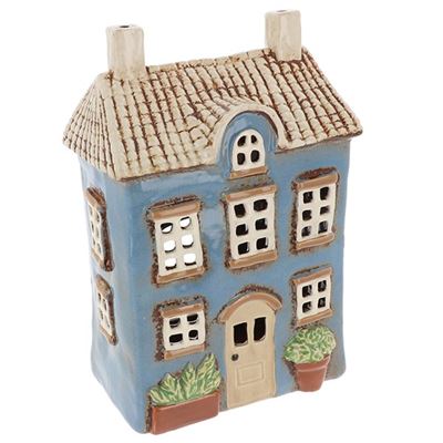 Large Blue  Grey House Village Pottery Collection